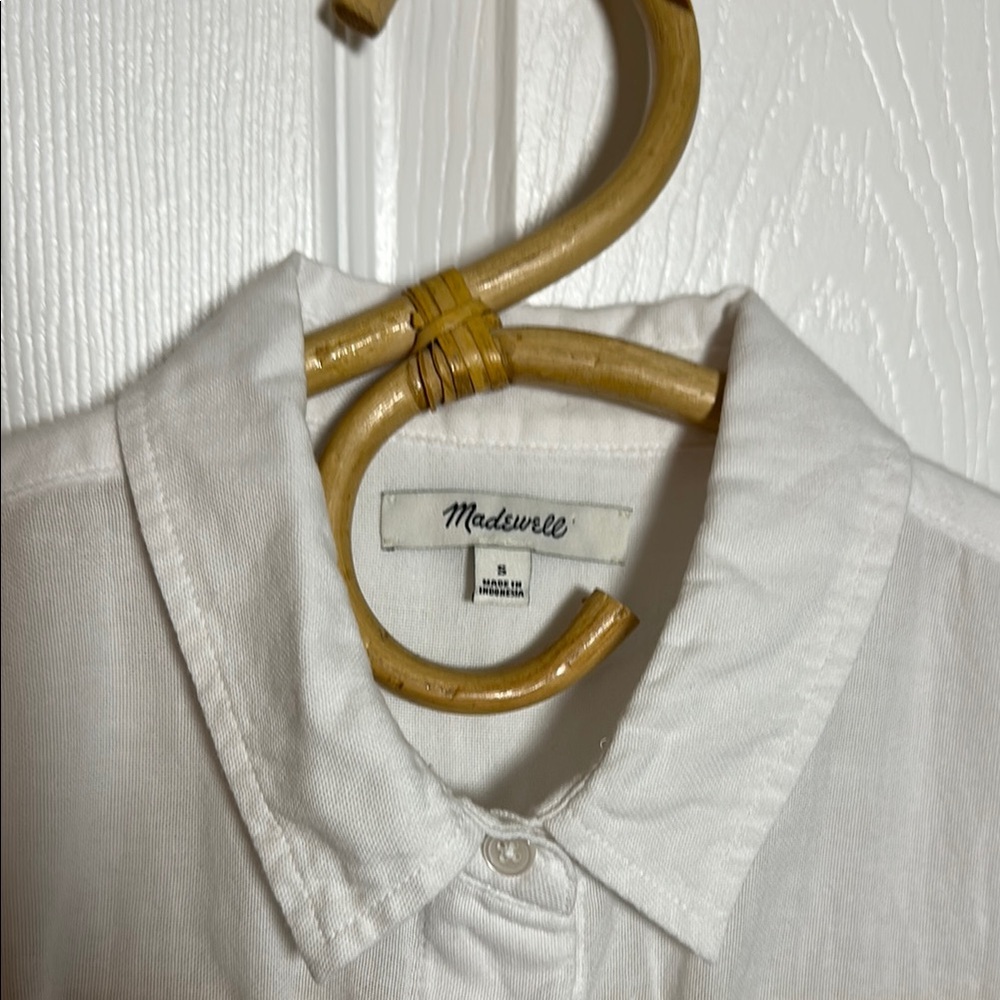 Madewell White Cotton Button Down Shirt - Picture 2 of 9